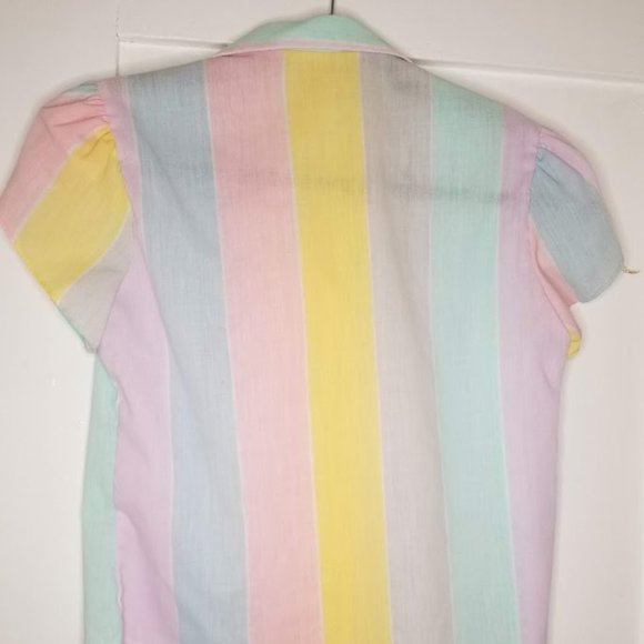 Vintage 70's Pastel Blouse - Picture 3 of 3